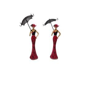 fashion model figurines mesh umbrella jewelery holders